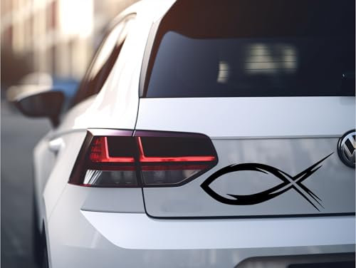 Ichthys Autoaufkleber Jesus Fisch – Christliches Symbol für Auto & mehr – Vinyl Sticker in verschiedenen Größen & Farben – Wetterfest & selbstklebend – Christlicher Aufkleber
