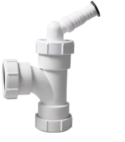 HOHOVYVY Raccord en T en PVC pour évier de cuisine - 40 mm - Tuyau de raccordement droit à trois voies pour évier