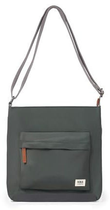 ROKA London The Kennington Crossbody Bag | Medium Nylon, Multi Pockets, Chunky Zip, Adjustable Strap, for Travel, Work & School
