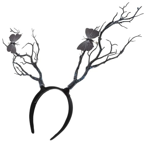 ARTSEWPLY Halloween Baumzweige Geweih Stirnband Damen Kopfschmuck Handgefertigt Festival Haarreif Kostümaccessoire für Party und Cosplay
