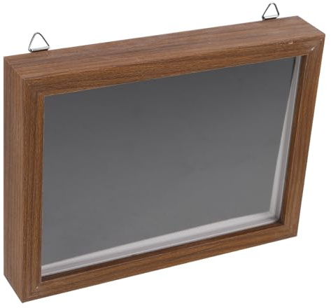 MUELODSIC Scatola Porta Medaglia Marrone, Grande Capacità, Finitura Legno | Cornice Porta Medaglie, Velluto, Acrilico e Pu, Chiusura Sicura, Accesso Facile ai Badge