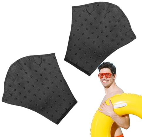 Guanti da nuoto, guanti d'acqua,Guanti da nuoto palmati per l'allenamento - Meopre di addestramento in neoprene con cinturino da polso, addestramento resistente agli per nuotare per uomini ragazzi bam