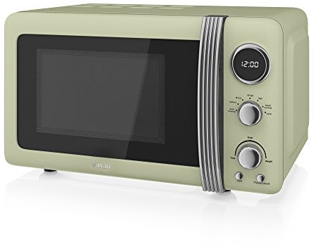 Swan Retro Digital Microwave Green, 20 L, 800 W, 3 Power Levels Including Defrost Setting, SM22030GN