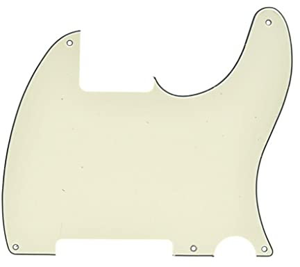 Kaish Pickguard / Schlagbrett für Fender Esquire, blanoi, ohne Tonabnehmer, 3 Löcher, Farbe: Weiß