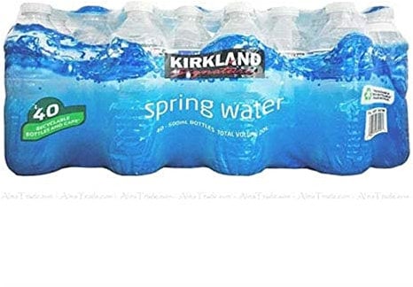 Kirkland Signature Natural Water Screw Cap Lid Bottlesy, Spring, 500 ml, Pack of 40, COST782796