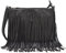 Western Cowgirl Fashion Style Leder Fransen Crossbody Handtaschen Frauen Geldbörse Landhaus Alltag Umhängetasche, Schwarz, Large