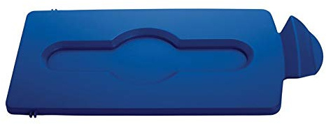Rubbermaid Commercial Products Slim Jim Recycling Station Blue Closed Lid 2007888