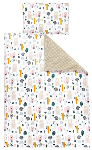 TupTam Kinder Bettwäsche Gemustert 2-Teilig Wendebettwäsche, Farbe: Waldtiere, Größe: 135x100 cm