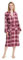 SIORO Damen Flanell Roben Weiche Baumwolle Plaid, Bademantel Schal Kragen Dressing Kleid Loungewear Hausmantel, Mulberry Plaid, S.