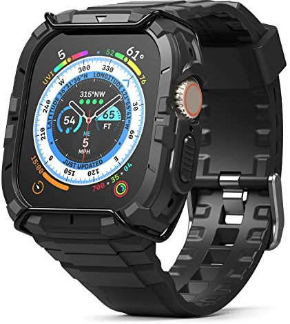 Ringke Fusion-X Guard Compatible con Correa Apple Watch Ultra 2 y Correa Apple Watch Ultra (49mm), Funda TPU Flexible con Correa - Black