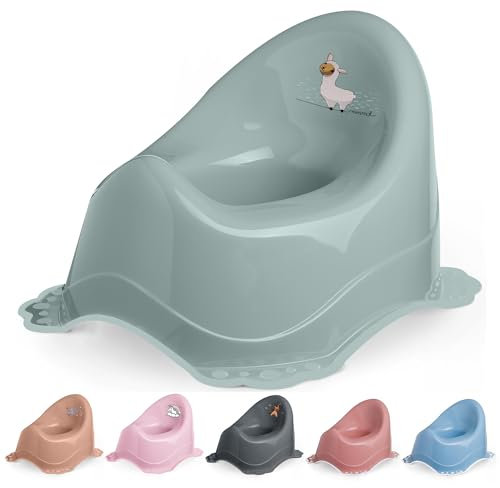 DOCARI Baby Töpfchen für Kinder ab 1 Jahr bis 3 Jahre Lama grün - Ergonomische Kindertoilette: kinderfreundlich, leicht & tragbar - Kinder Töpfchen Toilettentrainer - Abhaltetöpfchen Baby