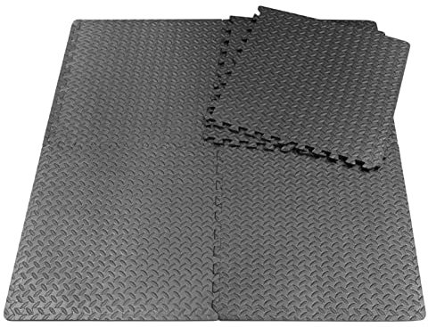 Rianpesn Tappetino per Esercizi Puzzle, 6 tappetini in Schiuma Eva, Piastrelle per Pavimenti in Gomma ad Incastro, Pavimentazione Protettiva per Attrezzature da Palestra e Cuscino per allenamenti