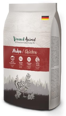 Venandi Animal - Premium Trockenfutter für Katzen - Huhn, 1er Pack (1 x 6,5kg), getreidefrei mit viel frischem Fleisch