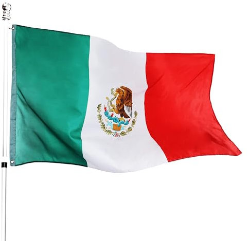 I LOVE FANCY DRESS Bandera mexicana grande de 5 pies x 3 pies, paquete de 1, bandera mexicana de 5 pies (60) x 3 pies (91 cm), perfecta para eventos u ocasiones mexicanas