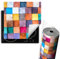 TMK ArtDeko Herdabdeckplatte Einteilig Küche Herdabdeckung Ceranfeld Herdabdeckplatten Anti Rutsch Matte Aufrollbar 60x52 cm, Mosaik Holz Bunt