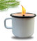LUCHSBERG® Wachsfresser Fleur Vintage Tasse Emaille | Kerzenfresser | Campingfeuer | Outdoorkerze | Wachsfeuer mit Dauerdocht