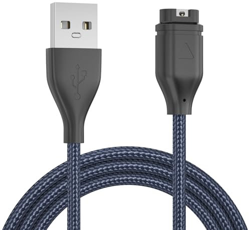 Wanme Nylon Chargeur Compatible avec Garmin Venu 3/Venu 3s/Venu 2/Venu 2s/Venu/Venu Sq/Venu Sq 2/Vivoactive 5 4 3, 100cm Câble de Chargement USB Remplacement pour Garmin Fenix 7 6 5 (USB)