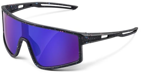 konqkin Sportbrille-Herren-Damen-Fahrradbrille-Schnelle Brille-Polarisierte-Sonnenbrille-Rennrad Brille-Sunglasses-Men-Women-UV400 Schutz-Ski Brille-Mtb Brille-für Radfahren Skifahren Fahrrad