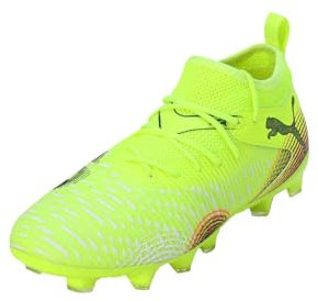 PUMA Future 8 Match FG/AG JR, Zapatillas de fútbol, Yellow Alert Black-Sun Struck, 31 EU