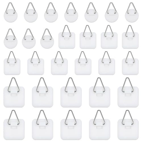 cobee 30 ganci adesivi per appendere immagini senza chiodi, ganci adesivi in plastica per casa, cucina, cornici, piatti, decorazione da parete