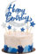 Mond CupCake Topper, 7 Stück Kuchen Toppers, Stern Cake Topper, Geburtstag Tortendeko, Birthday Stern, Star Cupcake Toppers, Glitzer, Blau Silber