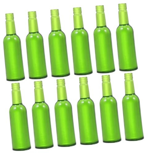 TOBBOMEY Mini Bouteilles De Bière pour Maison De Poupée 18 Pièces Jouets en Bouteille Décoration De Maison De Poupée Couleur Verte Miniatures Décors De Fête