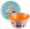 Peppa Pig 2Pcs Plastic Dinner Set for Kids, BPA Free Raised Edges Dinner Plate, Self Feeding Reusable Snack Bowl, Tableware Set for Kids 4+ Years