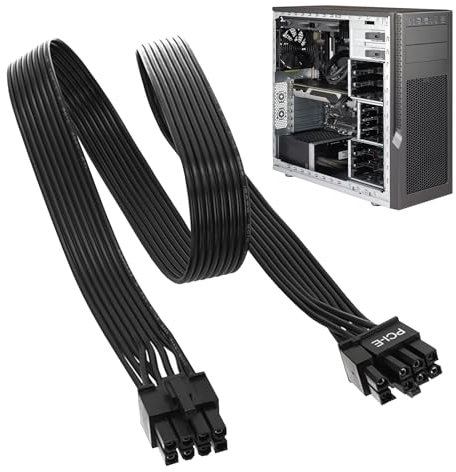 EVNFTUU 8 Pin EPS to 6+2 Pin,Male to Male Power Extension/Conversion Cord,65cm/25.59inch Black