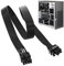 EVNFTUU 8 Pin EPS to 6+2 Pin,Male to Male Power Extension/Conversion Cord,65cm/25.59inch Black