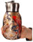 Botella de agua elegante y portátil con aislamiento de pavo real, termo de té floral vintage, tetera floral retro con tapa, infusor integrado, mantiene las bebidas calientes o frías, disfruta de
