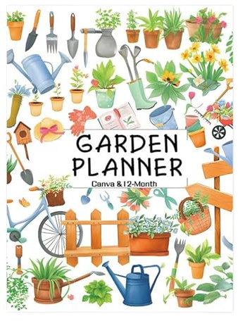 Organizador de jardín - Libro de jardín para 12 meses para principiantes - Cuaderno para el cuidado de las plantas y la planificación del jardín adecuado para agricultores familiares patio balcón