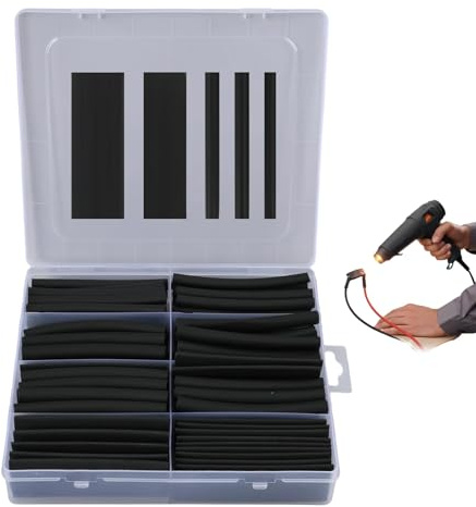 4:1 Schrumpfschlauch Set, Schrumpfschlauch mit Kleber 5 Größen, 100 Stück Isolierhülsen für Kabelschutz Elektroreparaturen Auto Haushalt DIY-Projekte