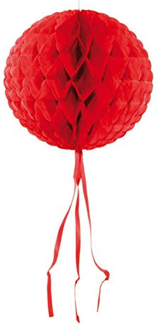 Folat Deckenhänger Ball aus Wabenpapier 30 cm rot