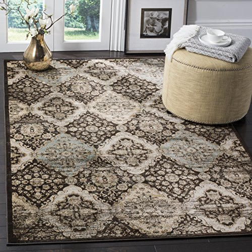 SAFAVIEH Vintage Collection Area Rug - 5'1 x 7'7, Black & Light Blue, Oriental Traditional Distressed Design, Non-Shedding & Easy Care, Ideal for High Traffic Areas in Living Room, Bedroom (VTG572B)