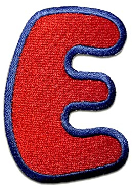 Catch the Patch Buchstabe E Rot Aufnäher zum Aufbügeln 6,2 x 4,5 cm Bügelbild für Kinder Erwachsene mit Vorname Initialen, Bügelpatch Buchstaben Alphabet