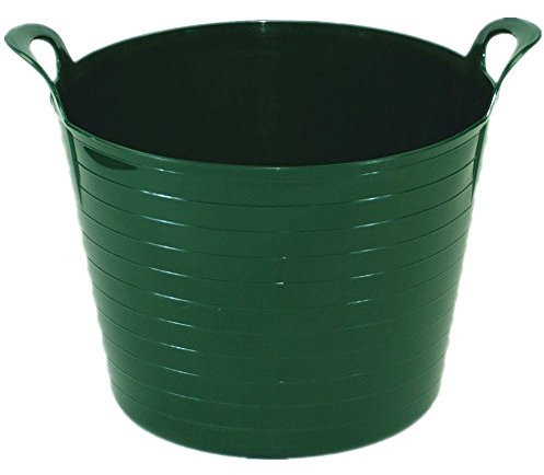 Easy Shopping Large Medium Small Flexi Tub Garden Home Flexible Colour Rubber Storage Container Bucket Polyethylene Flex Tub- MADE IN U.K. (Large 42 Liter, Green)