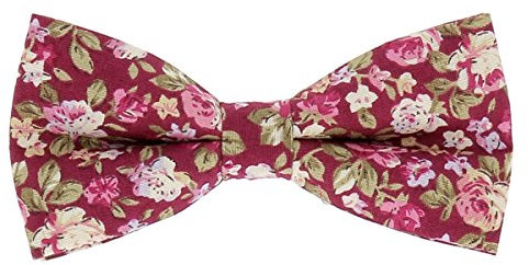 cravateSlim Noeud Papillon Fleurs Fushia - Noeud Papillon Fleuri Homme Mariage