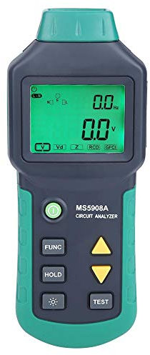 LCD Circuit Analyzer Niederspannungsverteiler Fehler Tester RCD GFCI Steckdosen AC220V MS5908C Wechselspannung Messen Masseleitungsimpedanz(EU Stecker)