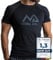 Herren Fitness T-Shirt meliert - Männer Kurzarm Shirt für Gym & Training - Passform Slim-Fit, lang mit Rundhals, Schwarz, M