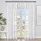 Topfinel Gardinen mit Kräuselband Vorhang Weiß Halbtransparent Vorhänge Wohnzimmer Kurz 2er Set B 140 x H 175 cm Curtains
