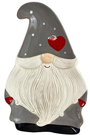 NUOBESTY Christmas Dinner Plates Gnome Shape Ceramic Serving Plate Porcelain Platter Fruit Dessert Cake Dish Porcelain Tableware Dark