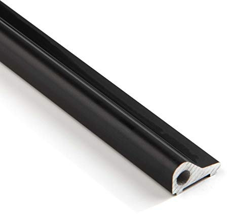 Schwallschutz-Profil für Glas Duschen, Schwallleiste Alu, Schwallschutzleiste Dusche (1000 mm, Schwarz)