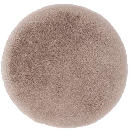 SWECOMZE Plüsch Stuhlkissen, Kunstfell Plüsch sitzauflage Bürostuhlkissen Schülermatte, 45 * 45cm sitzkissen rund Fell Optik Nachahmung Wolle Sofa Matte (Bohnen Paste)