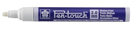 SAKURA Pen-Touch Medium UV Blau Marker - Vielseitig zum Markieren auf Karton, Kunststoff, Holz, Glas, Porzellan, Metall - Kühne unsichtbare UV-Tinte - 2 mm Strich - 141 mm Größe