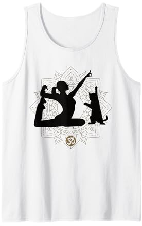 Lustiges Yoga mit Katze | Mandala Om Namaste Yogi Tank Top