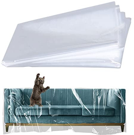 ToKinCen 1PC Transparente Sofa Staubschutzhüllen Kunststoff Wasserfeste Sofabezug Möbelhülle Couchhülle Staubschutz Folie Sofa Protector für Couch Sessel Möbel Renovierung, 200 x 300CM