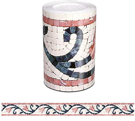 GouieRylin Wall Border-Autoadesivo adesiva muro decorativa Mosaico di fiori rosa retrò 10cm X 500cm
