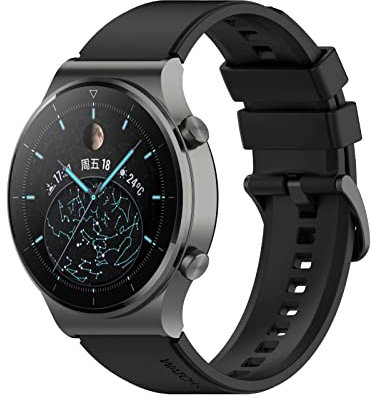 FTRONGRT 22mm Uhrenarmband Kompatibel mit YAMAY SW022, Weiches Silikonarmband, Ersatzarmband für YAMAY SW022.Schwarze Schnalle Schwarz