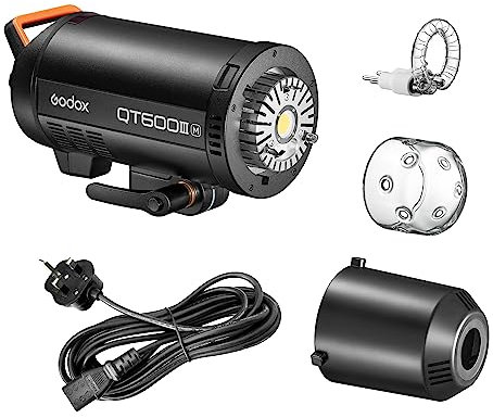 Godox QT600III 600Ws Superfast Studio Flash Wireless Monolight Strobe Light Photo Lighting 5600K LED Video Lights High Speed Freeze Action Dance Photography Bowens Fit Universal Camera Kit (Single)