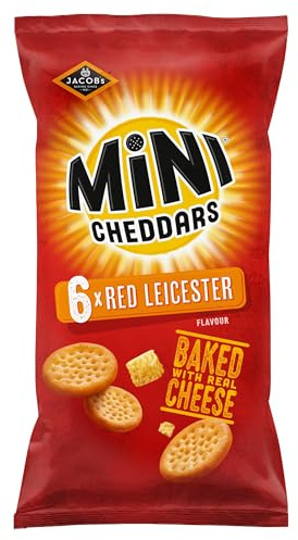 JACOB'S Mini Cheddars Red Leicester Multipack, 6 x 23 g Bags per Pack
